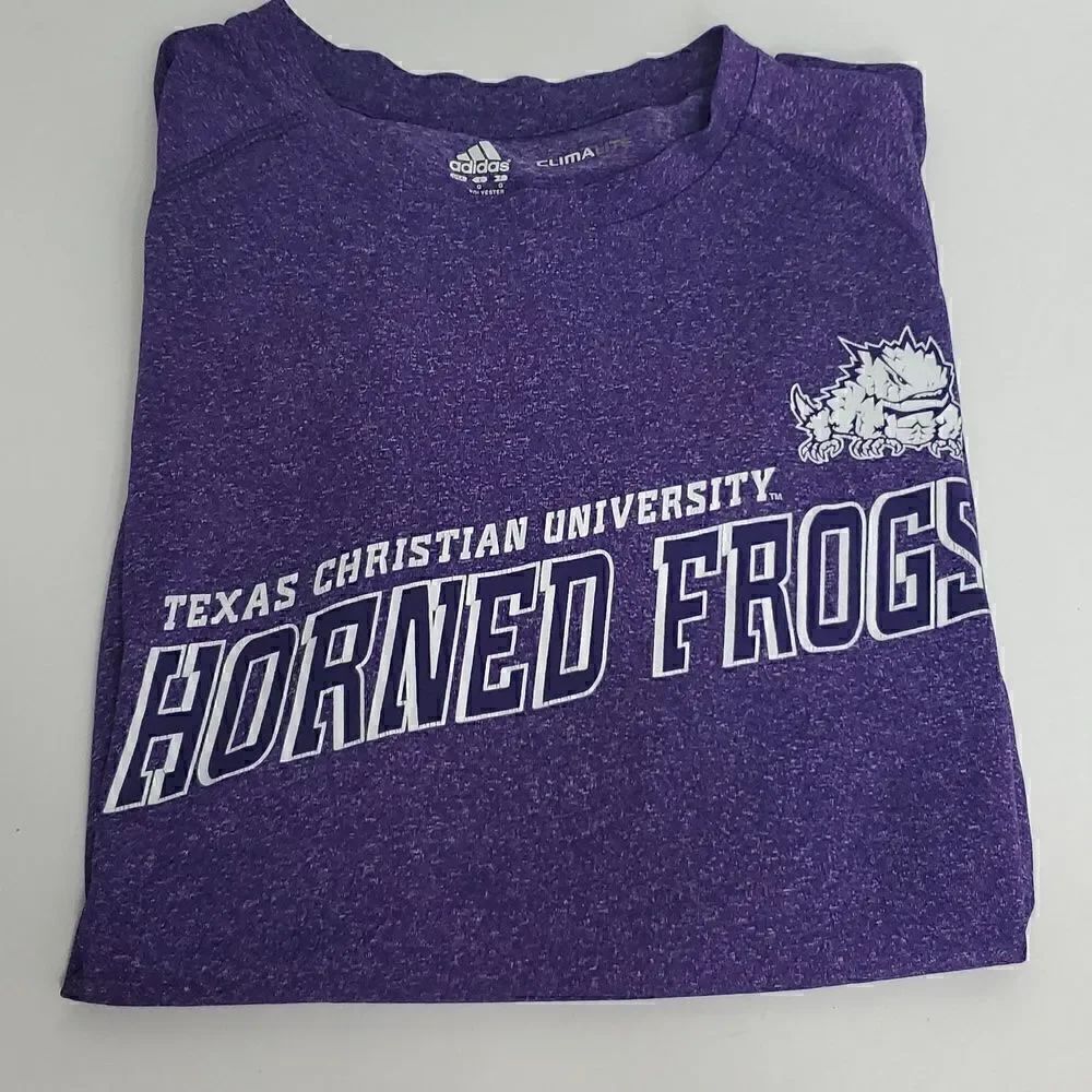 TCU Horned Frogs Adidas Short Sleeve Men's Climalite T Shirt Size L
